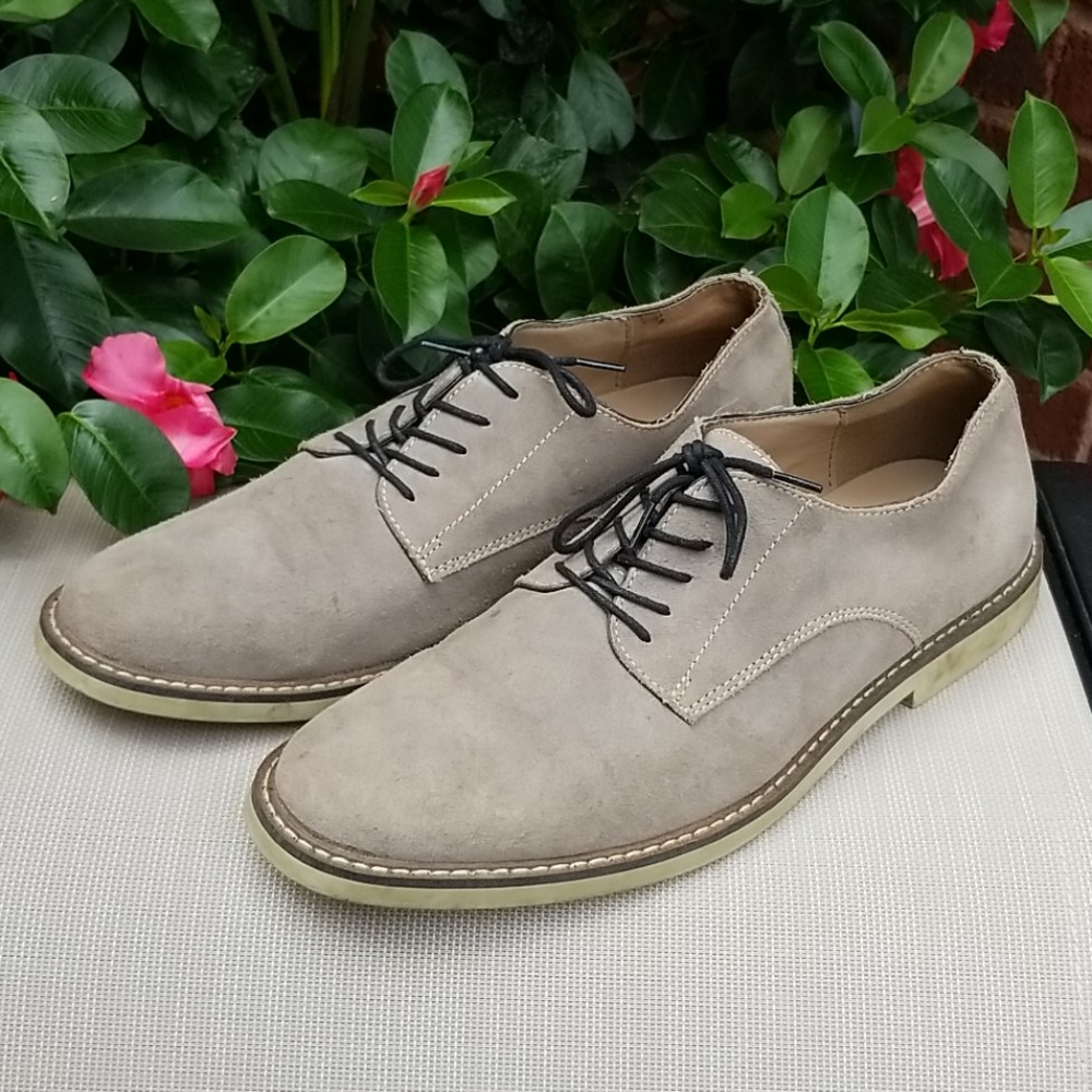 Mens Sz 11 Banana Republic Oxfords Grey Suede